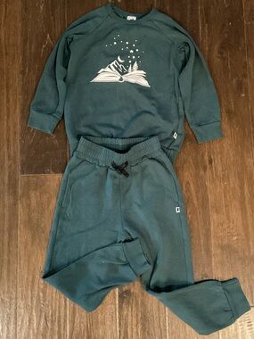 Little and Lively Kids Forest Story Green Matching Sweatshirt & Jogger Set